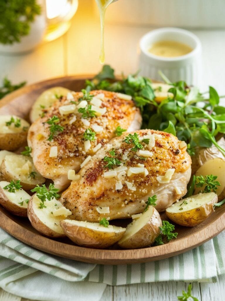 Garlic Parmesan Chicken and Potatoes Recipe