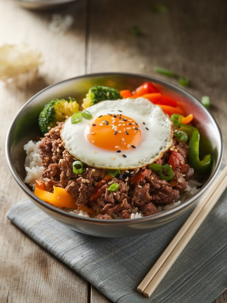 Korean Ground Beef Bowl Recipe