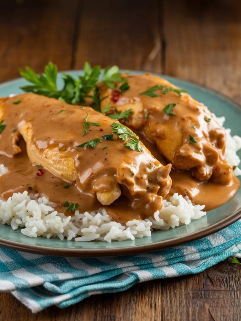 Smothered Chicken and Rice Recipe