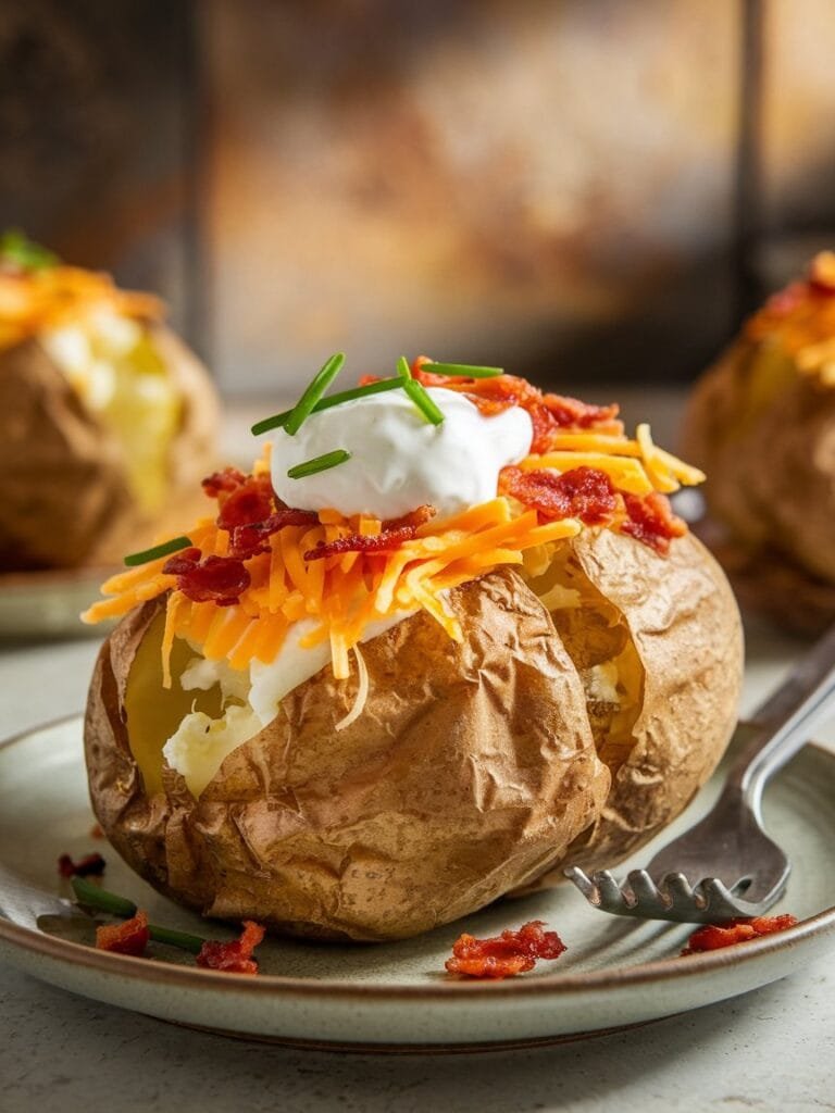 CRISPY Air Fryer Baked Potato Recipe