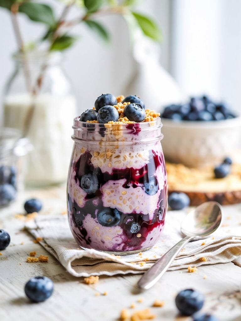 Blueberry Pie Overnight Oats Recipe