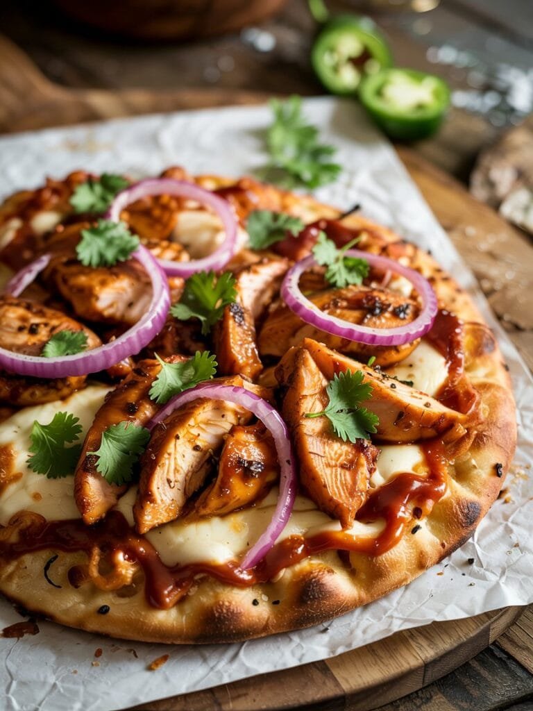 BBQ Chicken Naan Pizzas Recipe