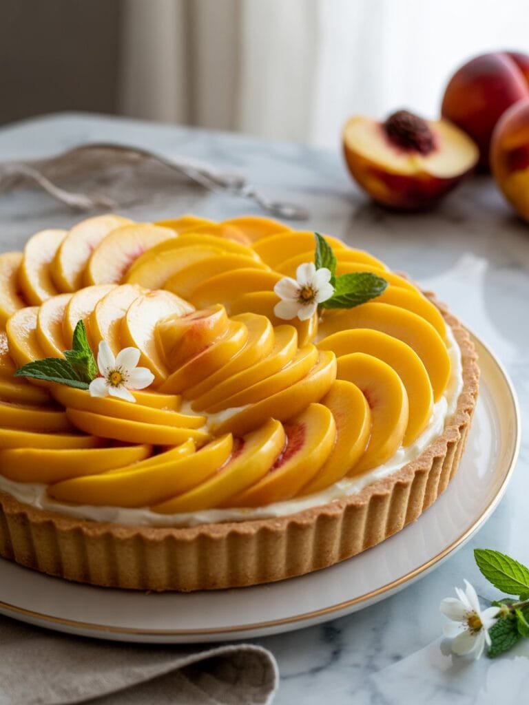 White Peach Mascarpone Tart Recipe