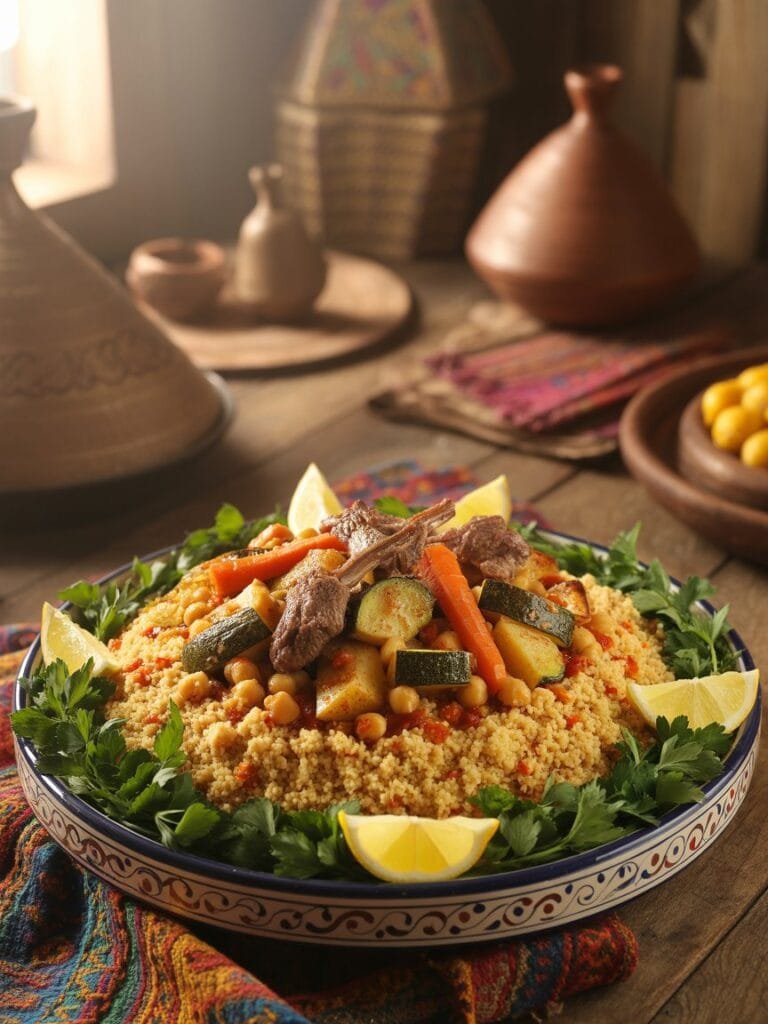 Tunisian Couscous with Meat and Vegetables Recipe