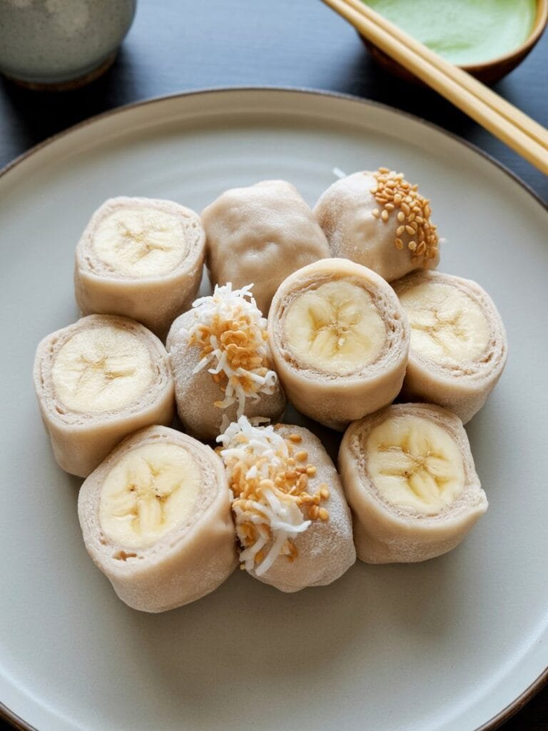 Sweet Mochi Rolls with Banana Filling Recipe